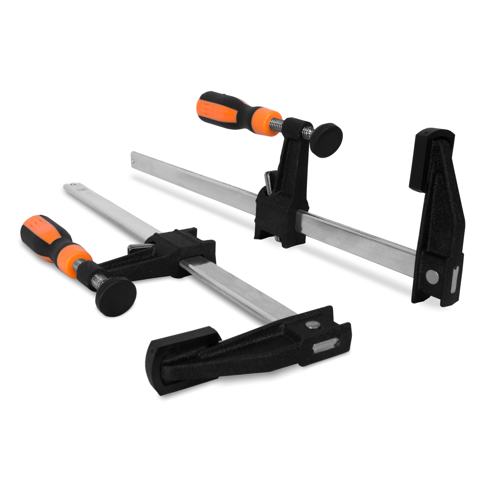 WEN F-Clamps - 12in. Steel Bar, 2.5in. Throat, Quick-Adjust, Non-Marring Pads, 2 Pack, Model# 10212F2